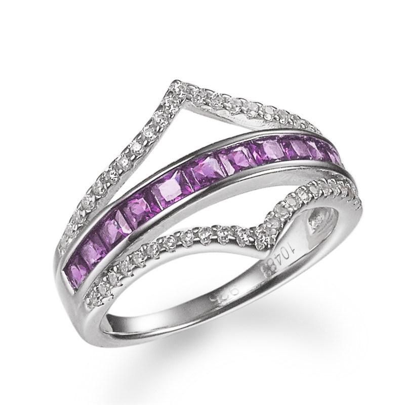 Wholesale 925 Sterling Silver Rainbow CZ Ring