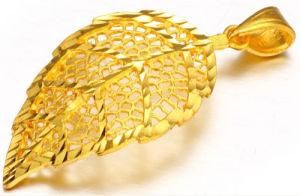 Gold Plating Leaf Shape Stainless Steel Pendant (PZ8021)