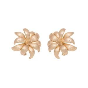 Fashion Women Jewelry Accessories Metal Flower Gold Stud Earrings