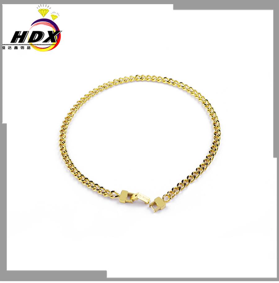European and American Fashion Men′ S and Women′ S Cuban Chain Double-Sided Gold Necklace