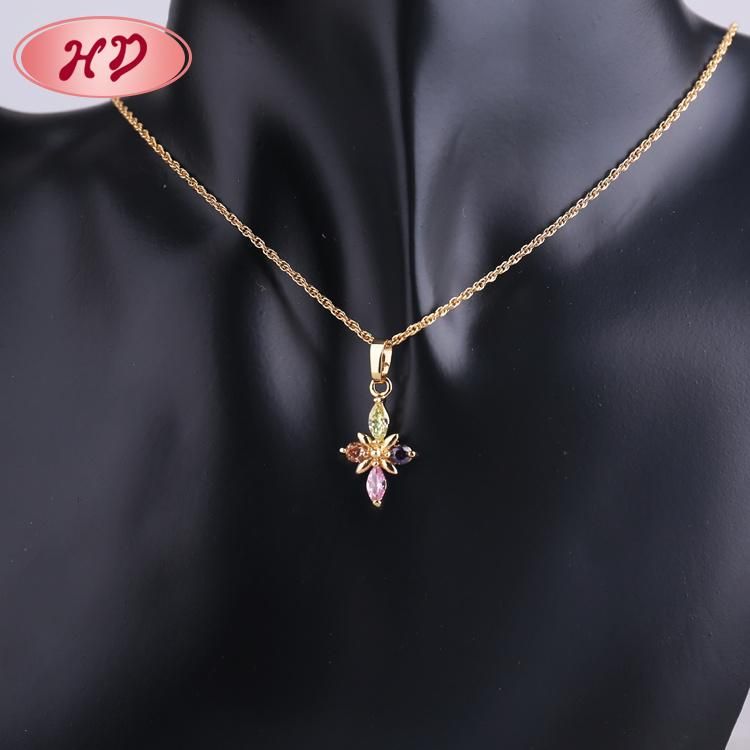 Fashion Costume Wholesale Imitation 18K Gold Plated Jewelry with Earring Sets Pendant Necklace