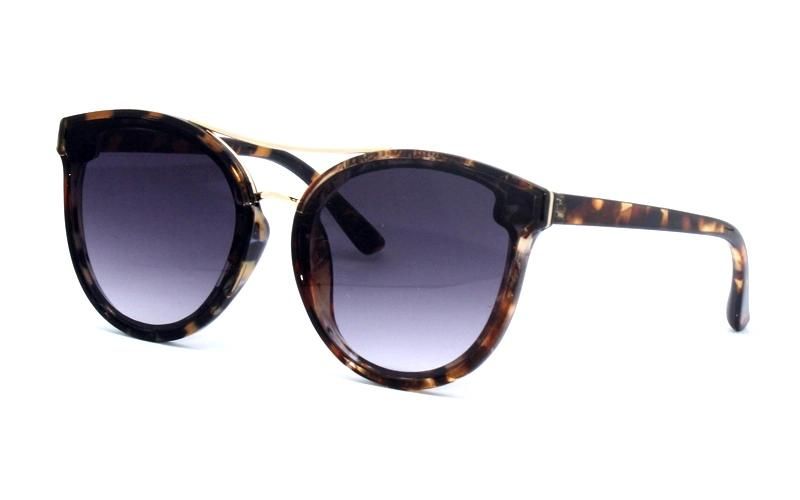 Classic Roundish Shape with Half Top Metal Frame Design Scream Chic Stainless Steel Women Sunglasses