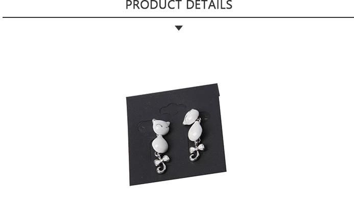 2020fashion Jewelry Silver White Cat Pendant Earrings