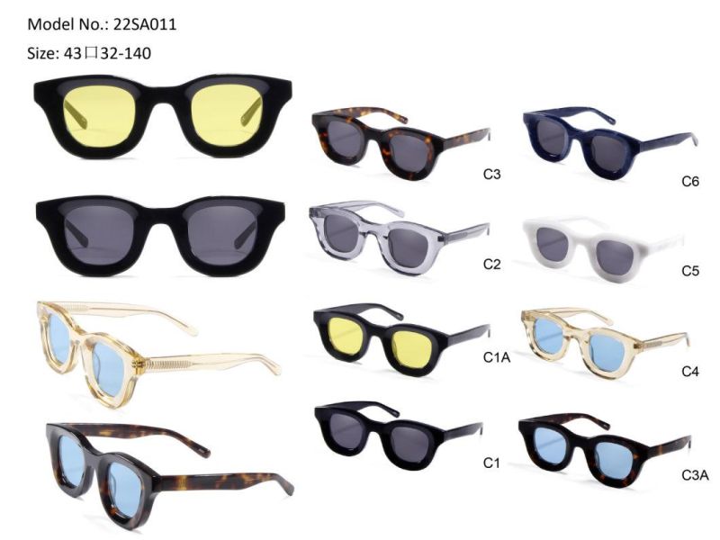 2022 Pre-Sale Exclusive Designer Style Thick Acetate Cr39 Sunglasses Round Fashion Popular Sunglasses Designer Top Sunglasses