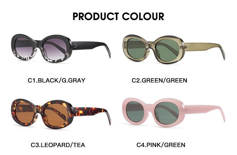 Women Lady Best Hot Selling Sun Glasses UV400 Lenses Colorful PC Oval Retro Frame Trendy Fashion Sunglasses