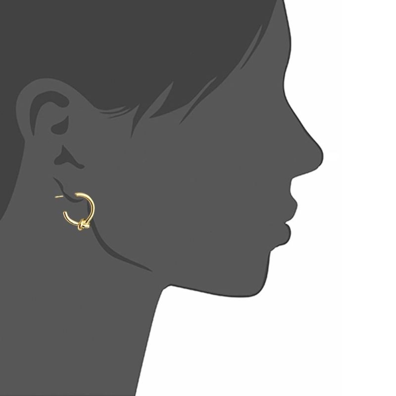Simple Knotted Design with Open Earrings Women