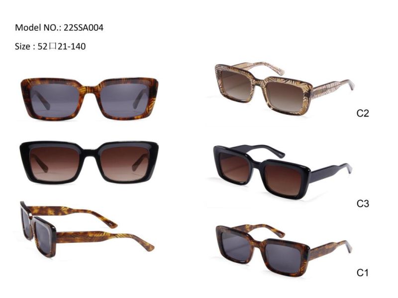 2022 Pre-Sale Famous Design Rectangular Summer Element Acetate Cr39 Sunglasses Low MOQ Fashion Sunglasses Popular Sunglasses Trend Sunglasses Desinger Sunglasse