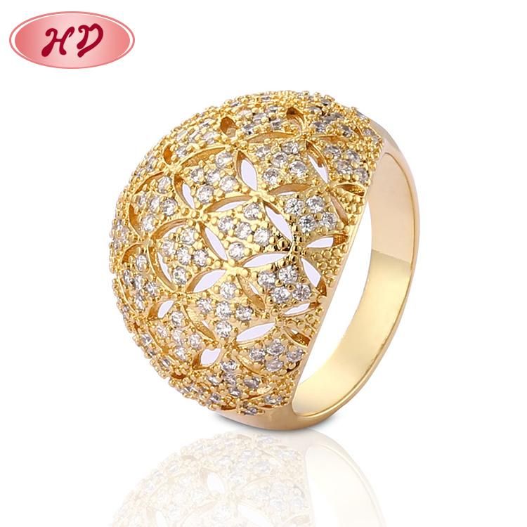 Fashion Women 18K Gold Plated Stainless Steel Silver Engagement Wedding Finger Rings Jewelry Design