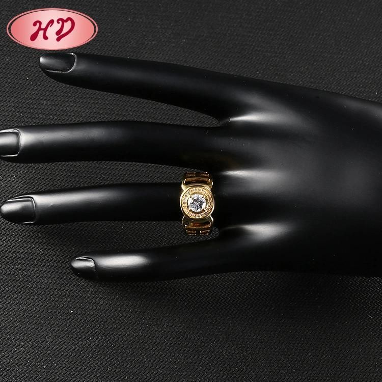 18K 14K Gold Plated Fashion Wedding Engagement Jewelry Stainless Steel Silver Man Finger Rings Design