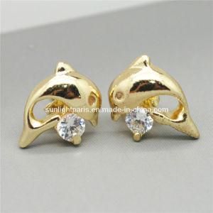 The Fhision 24k Gold Plated Cubic Zirconia Stone Stud Earrings (E130028)