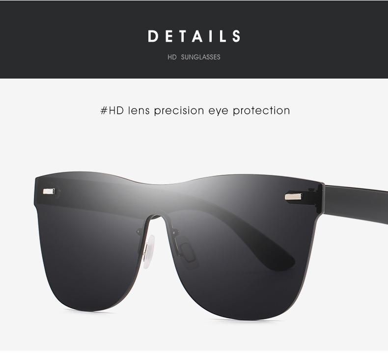 Siamese Piece Colorful Men Fashion Frameless Sunglasses One Big Frame Candy Color Sunglasses Female