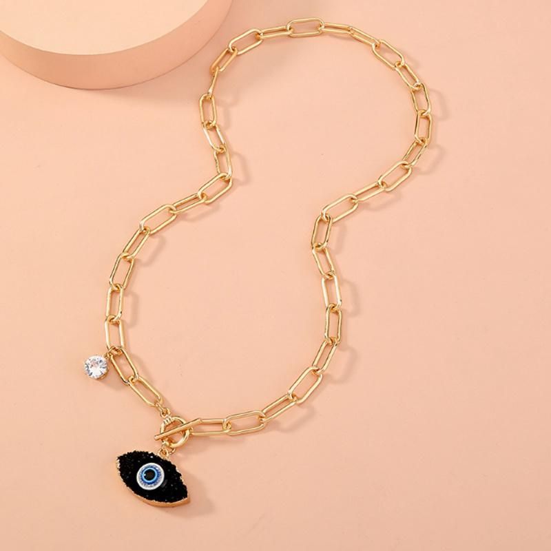Diamond Necklace 18K Plating Chain for Women Evil Eye Pendant Customized Necklace Jewelry