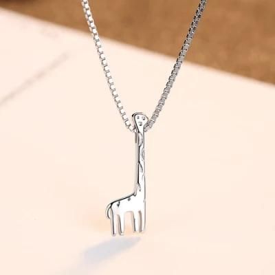 Funny Face Giraffe Necklace Inlaid Zircon with Extra Strong Light