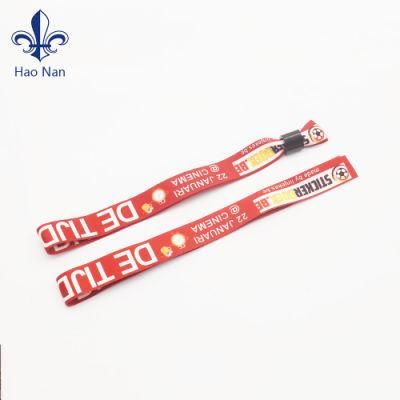 Good Price Custom Fabric Printed Wristband with Plastic Lock