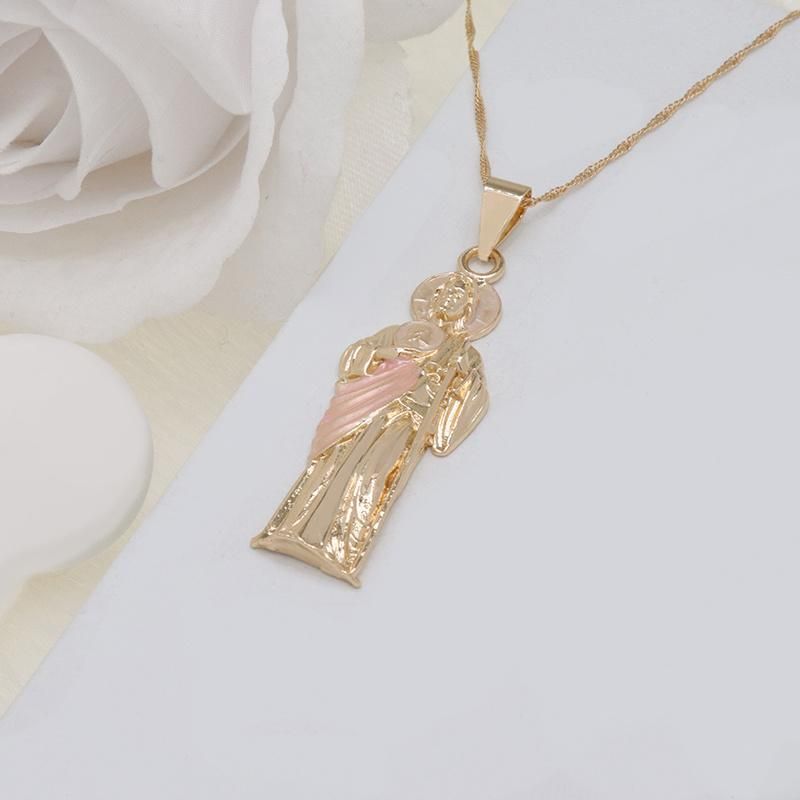 Wholesale High Quality 18K Gold Virgin Mary Religious Jewelry Necklace