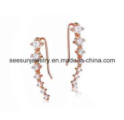 Fashion Solid Silver Jewelry Long Earring for Girls
