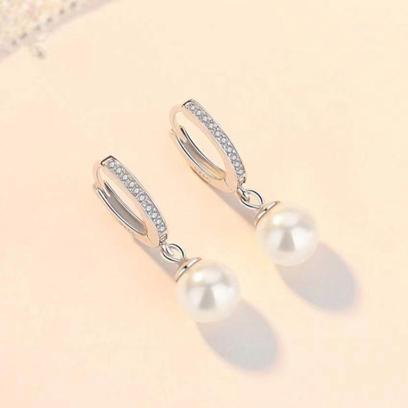 Pearl Earrings Genuine Natural Freshwater Pearl 925 Sterling Silver Earrings Pearl Jewelry