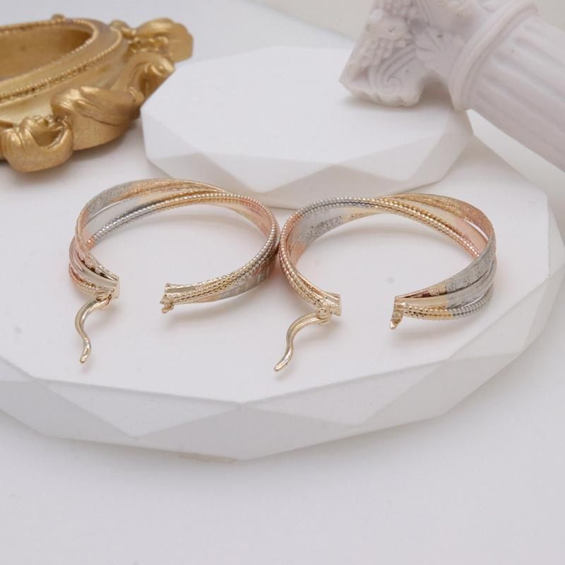 Wholesale Statement Tricolor Gold Plated Fashion Earrings