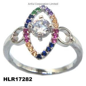 Hot Sale Multi-Color Silver Ring