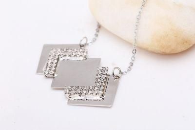 Square Lover Gift Jewelry Rhinestone Necklaces