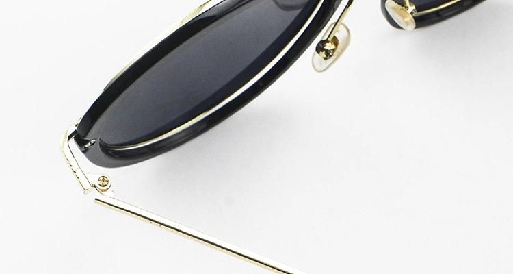 New Custom Logo Vintage Stock Round Frame Women Sunglasses