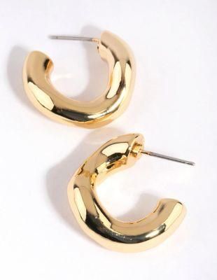 Manufacture Price Gold Plated Chunky Hoop Earrings for Women and Girls Jewelry