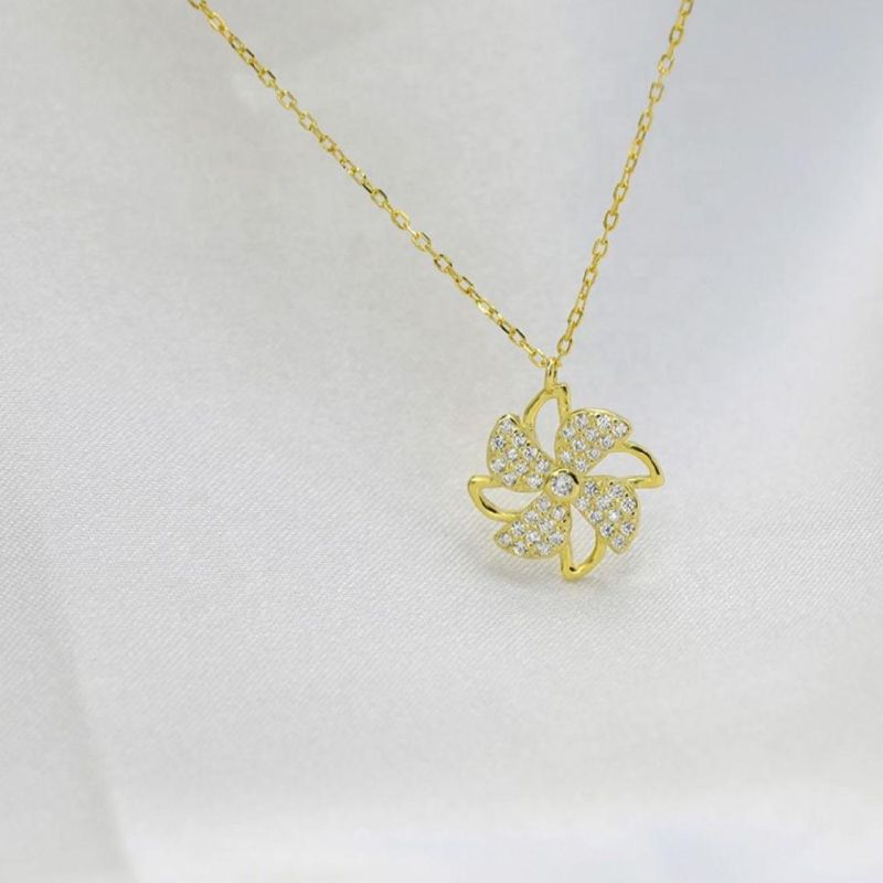925 Sterling Silver Jewelry Four Leaf Clover Zircon Pendant Clavicle Chain Necklace Women Light Luxury Fashion Jewelry
