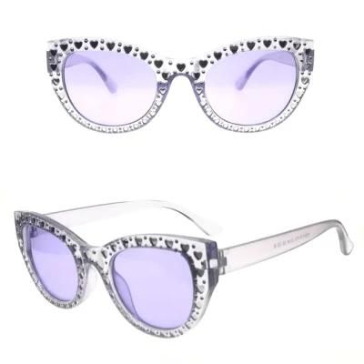 Lovely Cat Eye Frame Kids Sunglasses with Heart Shape Decoration