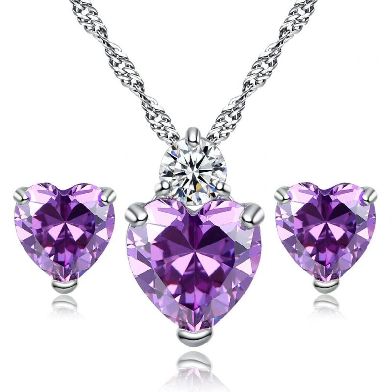 Crystal Charm Necklace Jewelry Stud Earring Pendant Necklace