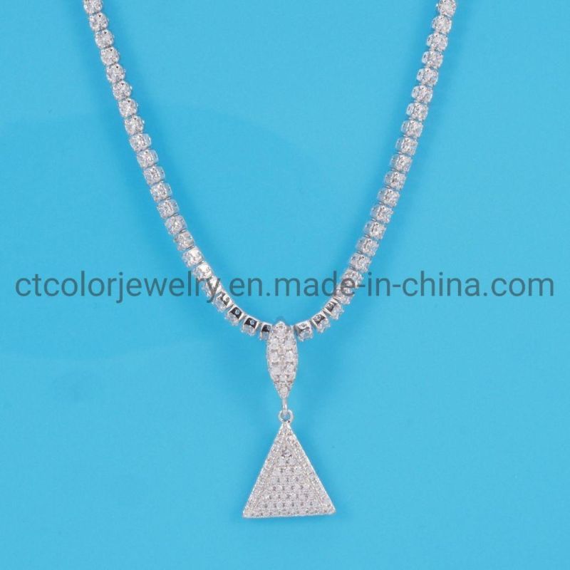 Fashion Jewelry 18K Rose Gold Plated ODM Sterling Silver Pendant Silver Necklace