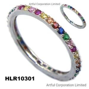 Colorful 925 Sterling Silver Ring with Customized Design
