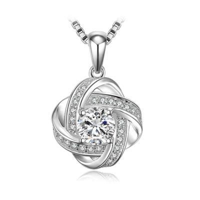Cubic Zirconia Necklace Pendant 925 Sterling Silver as Gifts for Your Lover