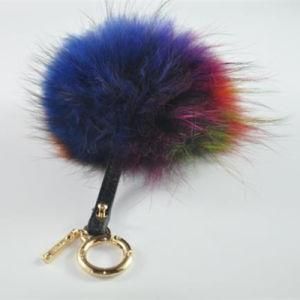 Furry Keychain Fur Ball Girls Gift Large Raccoon Fur POM