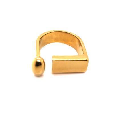 Irregular Geometric Custom Design Adjustable Gold Ring