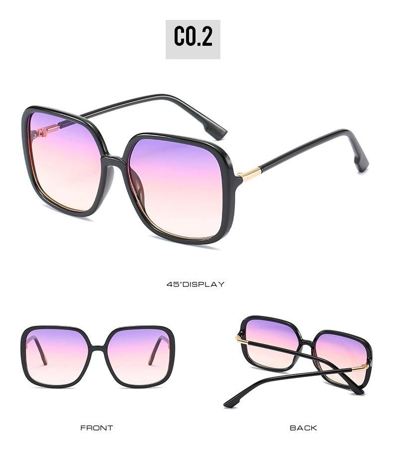 The New Square Large Frame Sunglasses with Colorful Gradient Color
