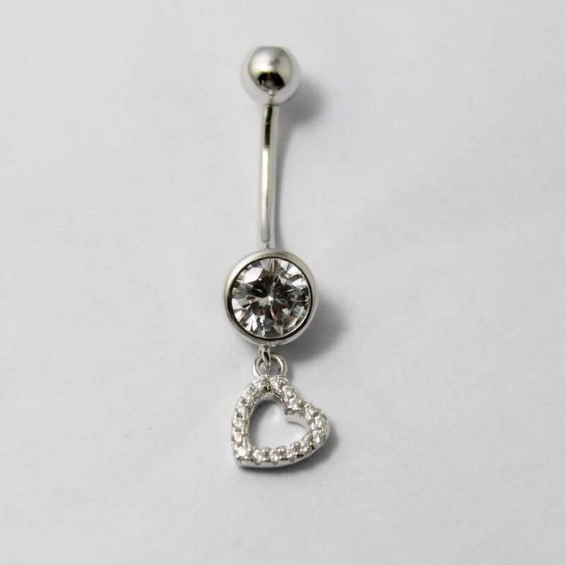 Silver Jewelry Fashion Jewelry Belly Button Ring Body Jewelry Piercing with Heart