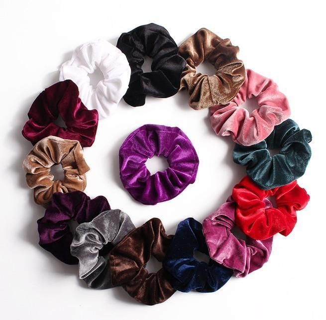 Factory Custom Fashion Velvet Hair Tie Pack Scrunchies Hair Bands Ponytail Tie Hair Accessories