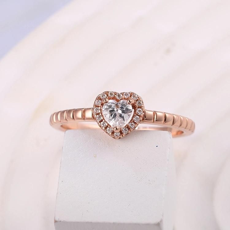 Fashion Accessories Rose Gold Plated Jewellery Fashion Jewelry Factory Wholesale Trendy 2022 CZ Moissanite Hip Hop Ring