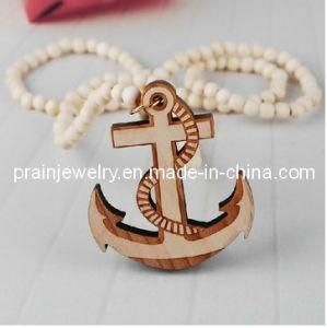 Anchor Necklace Pendant for Women Wooden Beads for Children Round Shape The Natural Kind (PN-056)