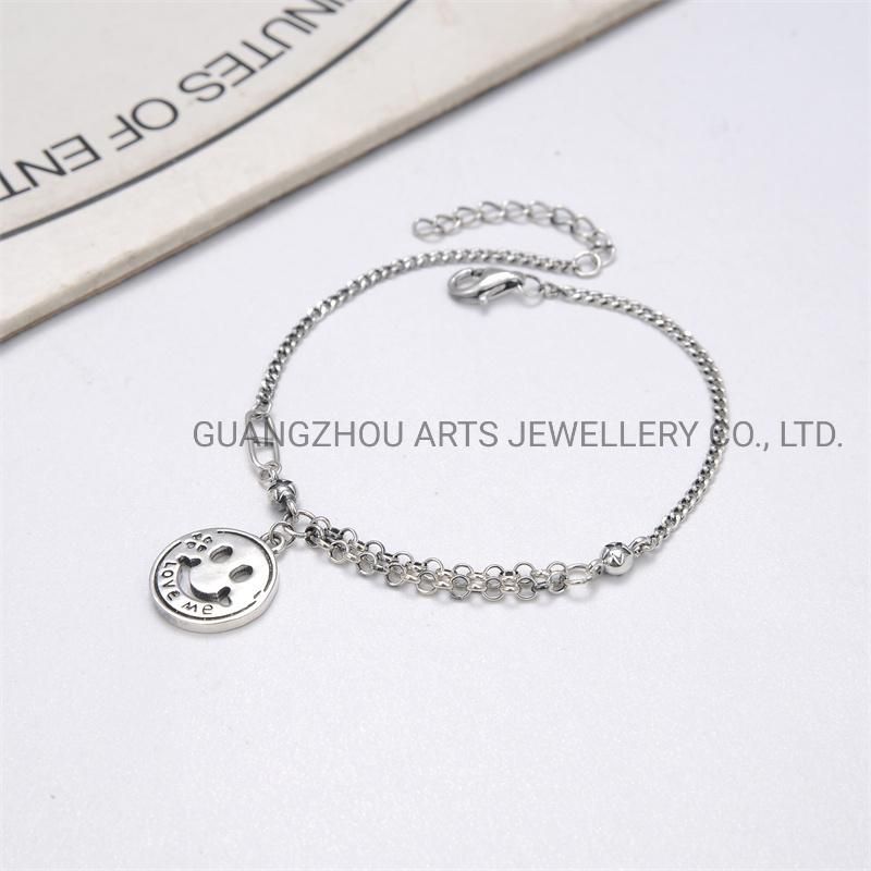 Hot & Latest 925 Sterling Silver Smile Face Love Me Letter Bracelet