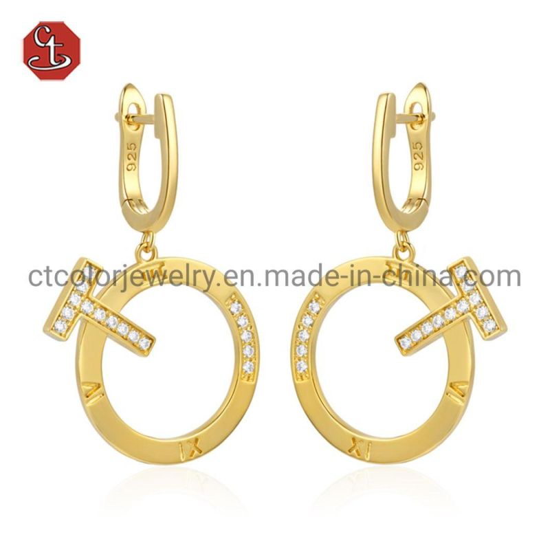 Vintage costume jewelry 14k 18k fashion earrings gold plated Earrings for gift