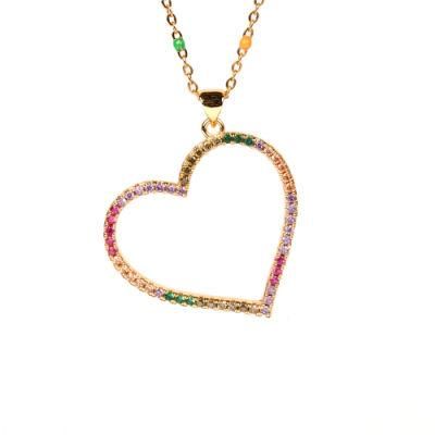 Amazon Hot Sales Heart Pendant Necklace Star Pendant Necklace with AAA Zircon