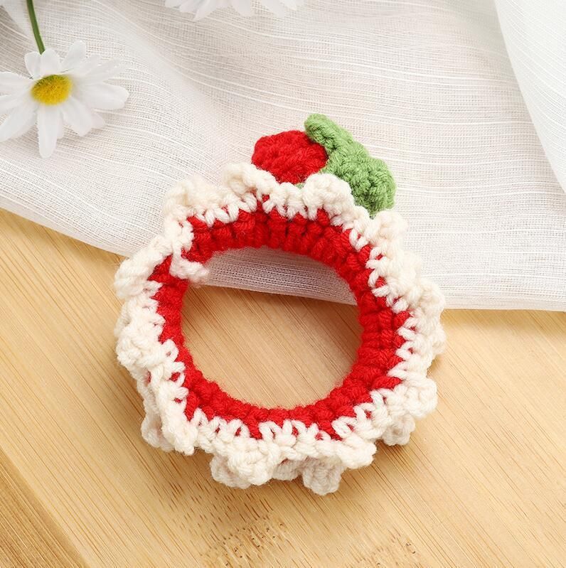 Cotton Yarn Hair Elastic Tie Crochet Customized Ym210