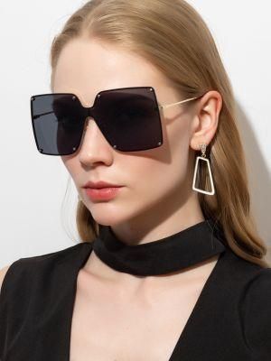 Metal Big Frame One-Piece Sunglasses Female European and American Trend Jelly Color Sunglasses Square Ocean Lens Glasses