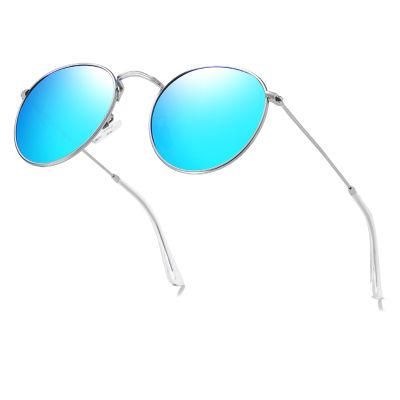 High Quality Retro Style Unisex Metal Medium Round Fashion Sunglasses