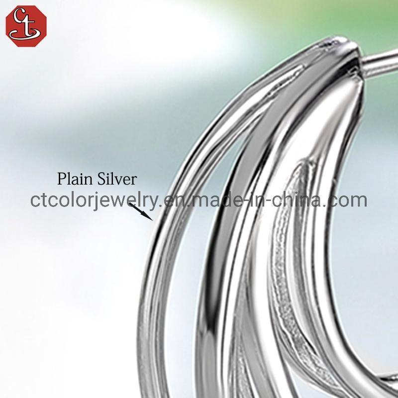 Plain Silver Fashion Earrings Factory Custom Jewelry Wholesale Fashion Jewellery for Women