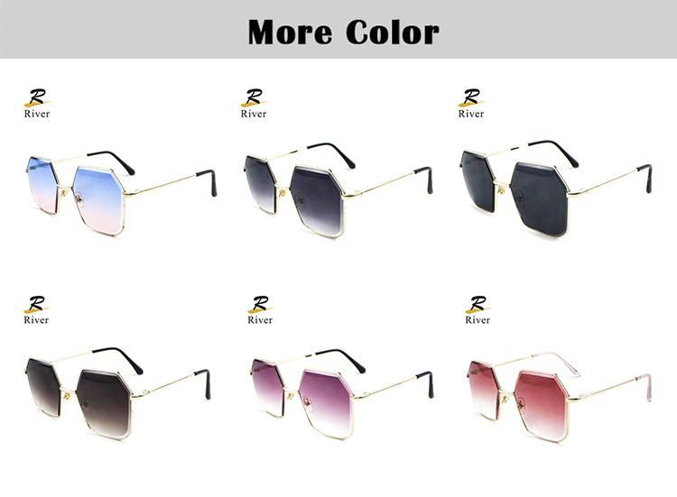 Light Custom Logo Stock Metal Frame Women Sunglasses