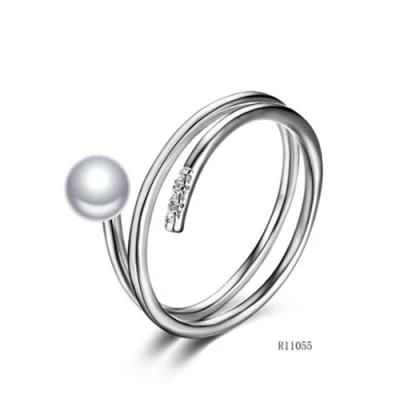 Minimalism Fashion 925 Sterling Silver with Pearl Ring