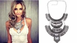 Collar Coin Pendant Vintage Crystal Maxi Necklace