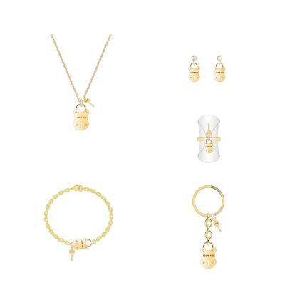 Most Popular Good Luck Couple Golden Lock Jewelry Set